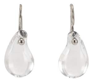 Tiffany & Co. Elsa Peretti Platinum Rock Crystal Teardrop Pierced Dangle Earrings, A Pair