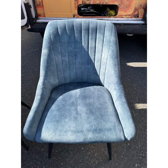 4 Sunpan Chardon Dining Chair Nono Petrol For Sale In Seattle - Image 6 of 8
