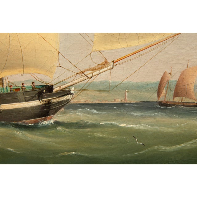 19th Century British Antique Sailing Ship Painting of “Ariel” at Sea by John Murday For Sale - Image 9 of 18