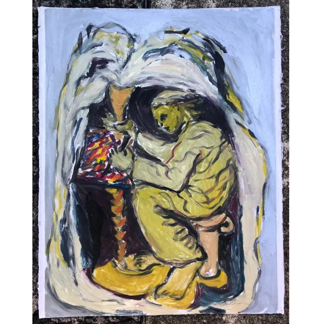 Figural painting on paper by Atlanta artist Adrienne Anderson (1949-2020). Anderson earned her MFA from University of...