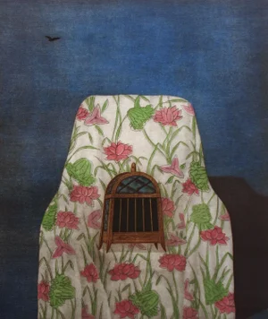 Kyu-Baik Hwang "Cage" Hand Signed Fine Art Mezzotint Etching Unframed, Korea, 1983