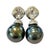 Bochic "Orient" White Topaz & Tahiti Pearl Earrings Set In 18K Gold & Silver For Sale - Image 9 of 18