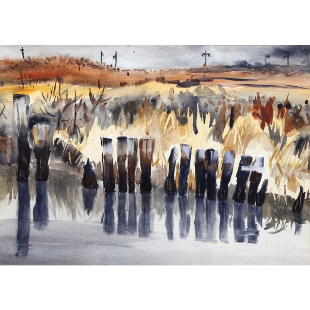 Eve Nethercott, West Hampton (P3.32), Watercolor on Paper (Double-Sided) For Sale - Image 4 of 4