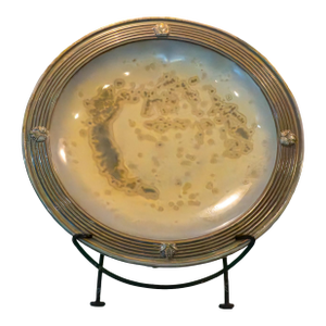 21" Global Views Crystalline Charger – Olive Glaze – Oversized "Hero" Piece