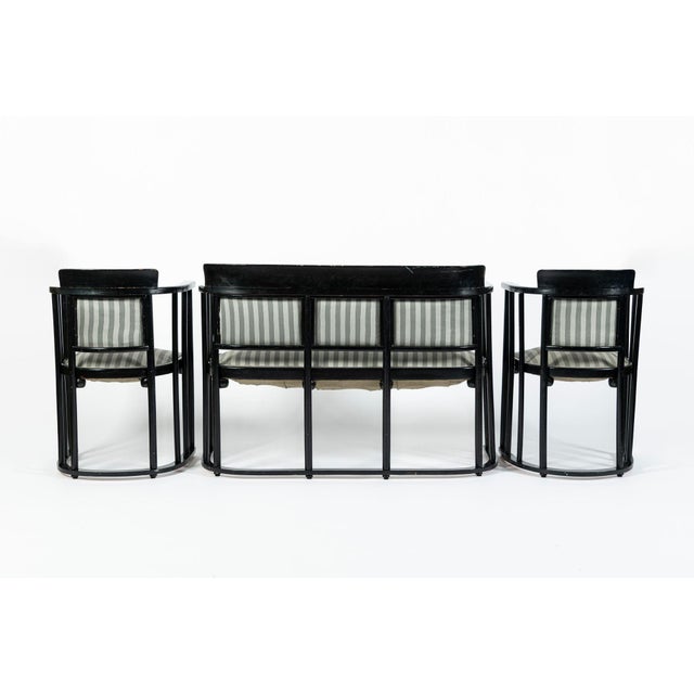 Arts & Crafts Vienna Secession Three Piece Bentwood Salon Set in the Style of Josef Hoffmann for J&j Kohn, Austria, Circa 1905 For Sale - Image 3 of 18