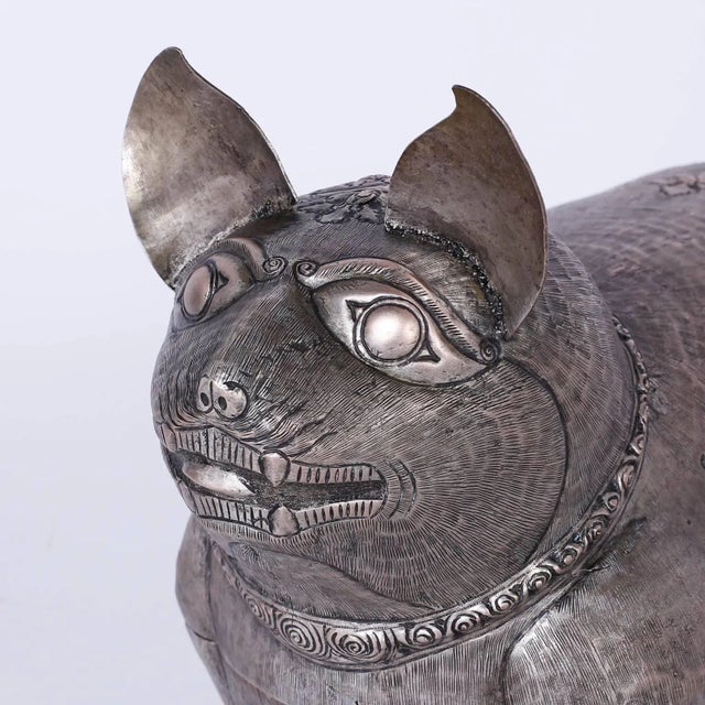 Anglo Indian Metal Cat Box For Sale - Image 4 of 8