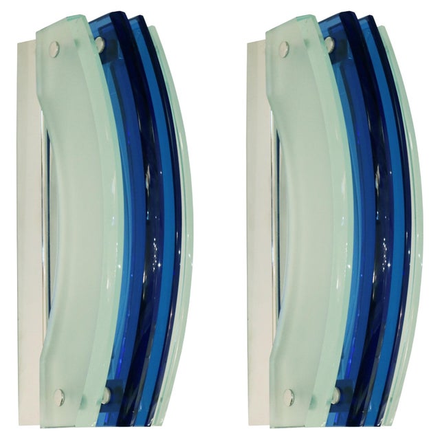 1960s Pair of Modernist Italian Art Glass Sconces by Veca For Sale - Image 15 of 18