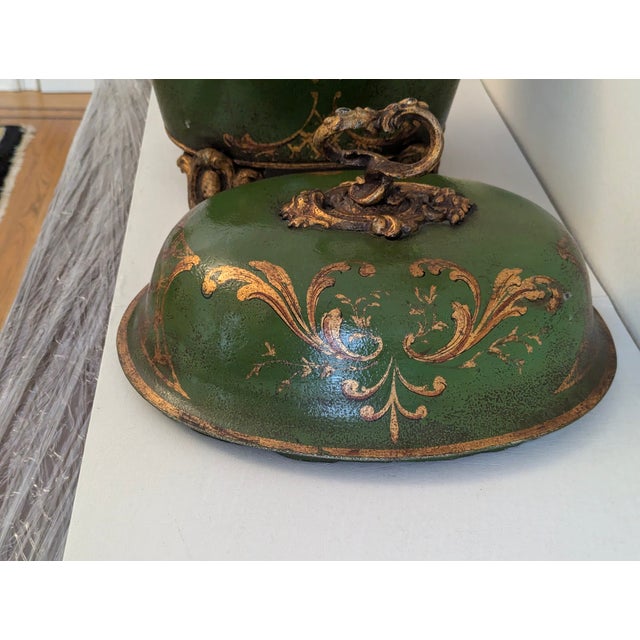 Rococo 1960s Dome Shaped, Rococo Revival or Venetian Style Hand-Painted Coal Scuttle For Sale - Image 3 of 5