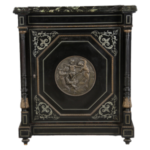 Black Cabinet with Bronze Applications and Pewter Inlays, 1880s