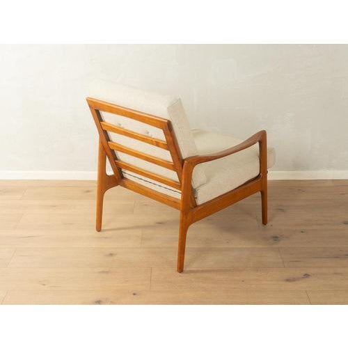 Brown Wooden White Armchair, 1960s For Sale - Image 8 of 8