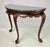 Wood Vintage Chippendale Style Carved Mahogany Green Marble Top Demilune Console Table For Sale - Image 7 of 13