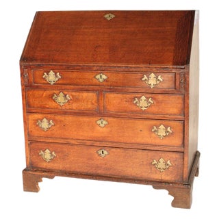 George III Oak Slant Top Desk For Sale