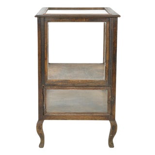 Display Case on Wooden and Glass Legs For Sale