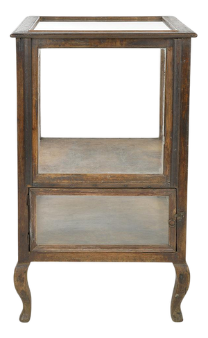 Display Case on Wooden and Glass Legs