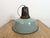 Industrial Petrol Enamel Factory Lamp with Cast Iron Top, 1960s For Sale - Image 11 of 18