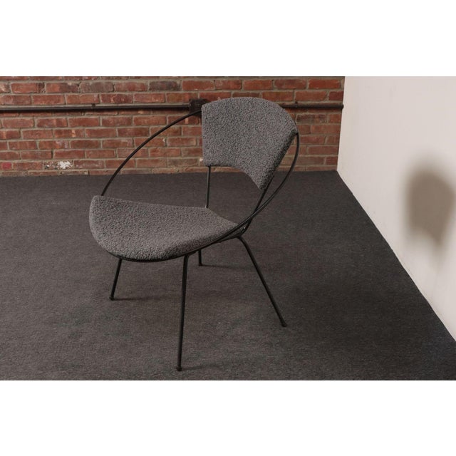 Metal Mid-Century Iron and Bouclé Circle Chair by Joseph Cicchelli for Reilly-Wolff For Sale - Image 7 of 18