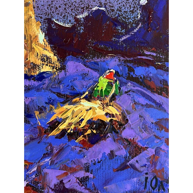 Purple Oil Painting Evening Over a Field of Harvested Hay Oleksiy Ivanyuk For Sale - Image 8 of 11