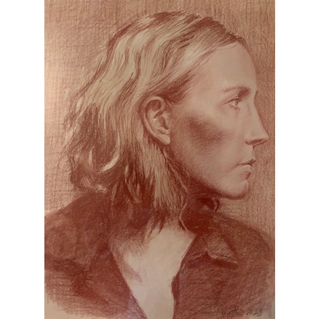 This 2019 untitled pastel on paper portrait of a woman by French-American artist Renee Caouette was purchased directly...