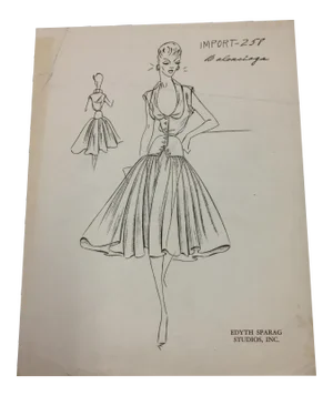Original Fashion Drawing Edyth Sparag Studios