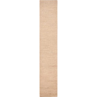 Nazmiyal Collection Cream Color Modern Moroccan Style Runner Rug For Sale