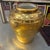 Ceramic 49" Gold Finished Vase Urn With Matching Base For Sale - Image 7 of 11