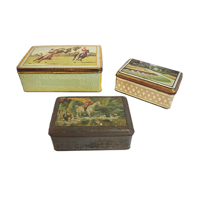 Vintage Tin Boxes from Industria Ligure Lombarda SRL, 19​​60s, Set of 3 For Sale