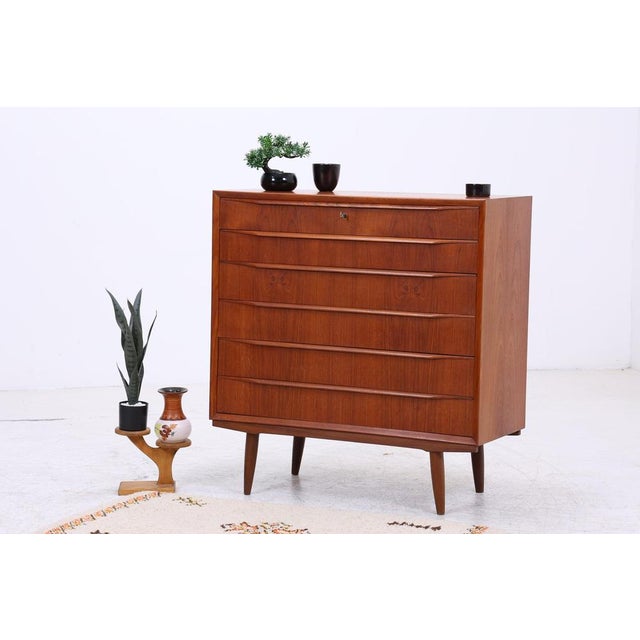 Mid-Century Danish Teak Tallboy For Sale - Image 4 of 13