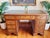 Antique Twin Pedestal Desk in Yew Wood with Leather Top, 1980s, in Flawless conditions. Designed 1980 to 1989