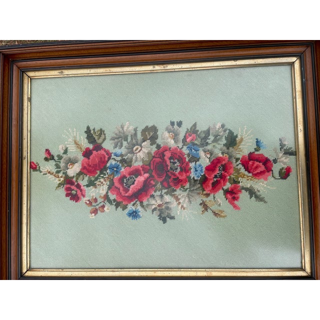 Vintage One of a Kind Table With Framed Needlepoint Top For Sale - Image 4 of 7