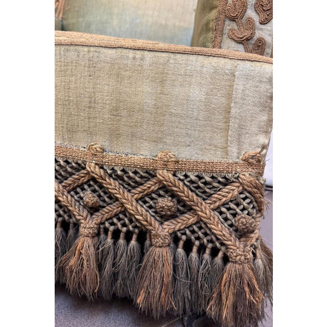 Armchairs in Silk Velvet and Embroidery, Set of 2 For Sale - Image 10 of 18