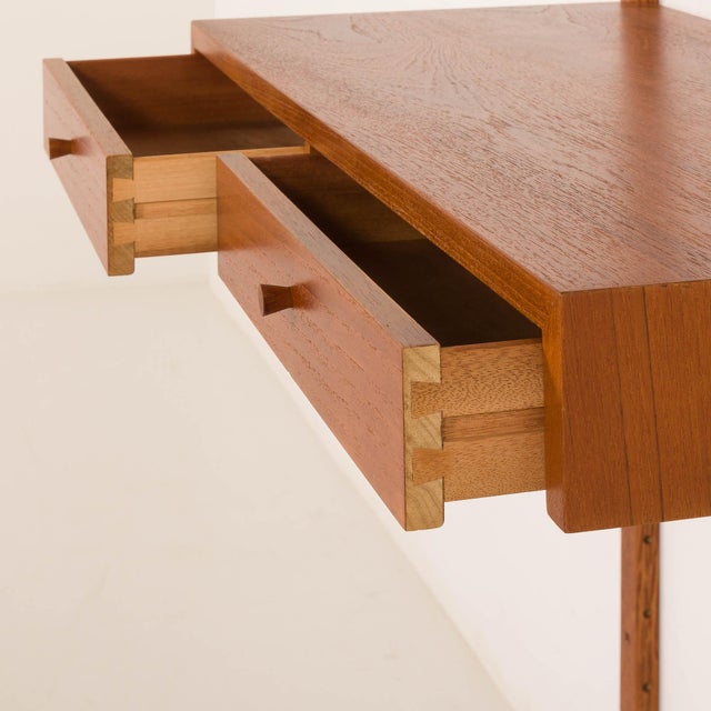 Brown Danish Teak Shelving Unt with Desk in the style of Poul Cadovius, 1960s For Sale - Image 8 of 14