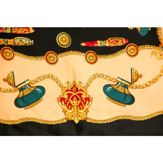 Italian Vintage Italian Scarf Shawl with Luxury Writing Instruments Italy For Sale - Image 3 of 12