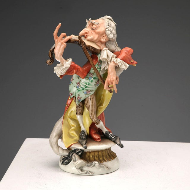 Grotesque Violinist Figurine by Giuseppe Cappè for Capodimonte Factory For Sale - Image 13 of 13