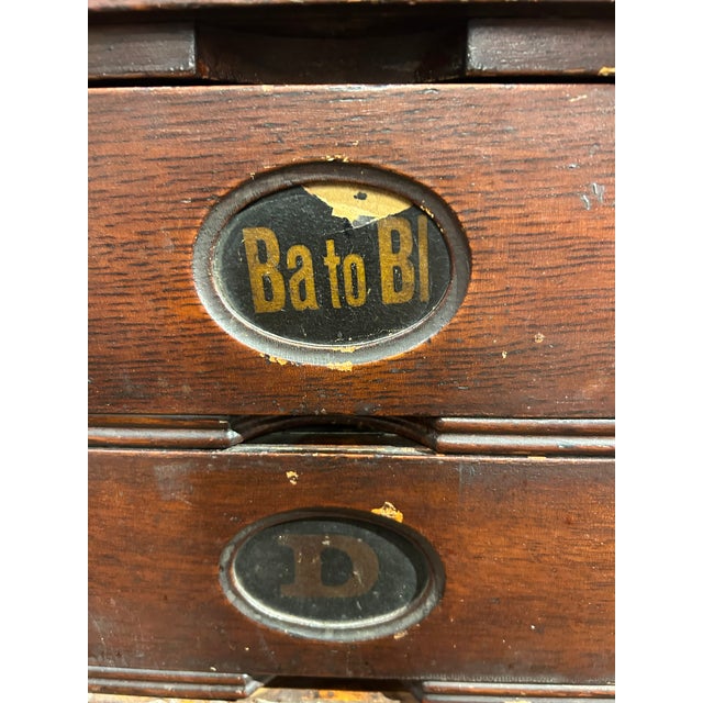 Large Antique Amberg File & Index Company Letter File Cabinet For Sale - Image 4 of 18