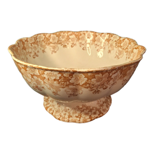 Antique Furnivals Rustic Punch Bowl 1893 Royal Semi Porcelain Brown Transferware 16"
