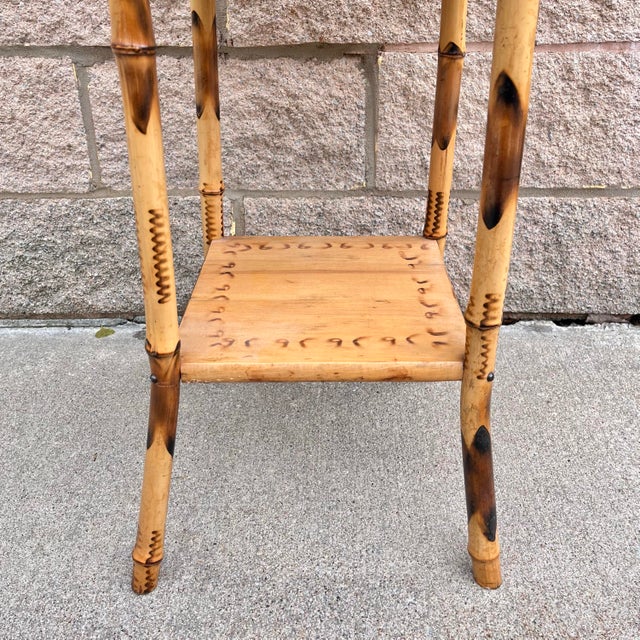 Mid 20th Century Bamboo and Grasscloth Side Table With Storage Compartment For Sale In Chicago - Image 6 of 6