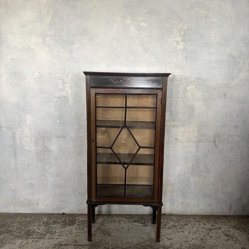 Antique Edwardian Mahogany-Toned Glazed Display Cabinet, 1890s For Sale - Image 10 of 11
