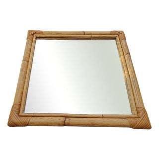 Vintage Mirror in Bamboo Frame For Sale