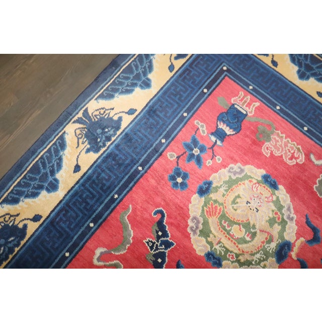 Pink Vintage Chinese Rug - 8'2" x 11'8" For Sale - Image 13 of 13