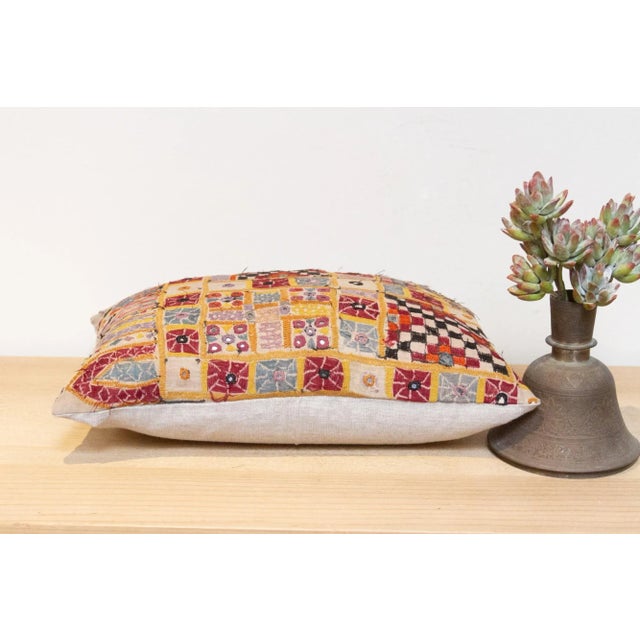 Daya Antique Tribal Grain Sack Pillow For Sale In Los Angeles - Image 6 of 7