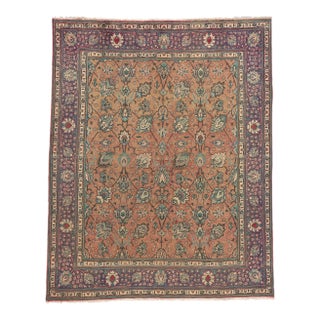 Mid 20th Century Mid 20th Century Vintage Persian Tabriz Rug - 07'10 X09'08 For Sale