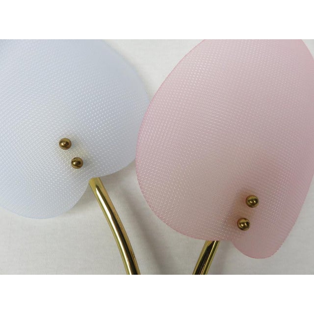 Floral Wall Lights in Acrylic Glass & Brass from Geru Lights, 1950s, Set of 2 For Sale - Image 14 of 18