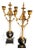 Pair of large antique 3-arm gilt bronze candelabra with black marble // Empire candle holders // black and gold // Napoleon III style For Sale