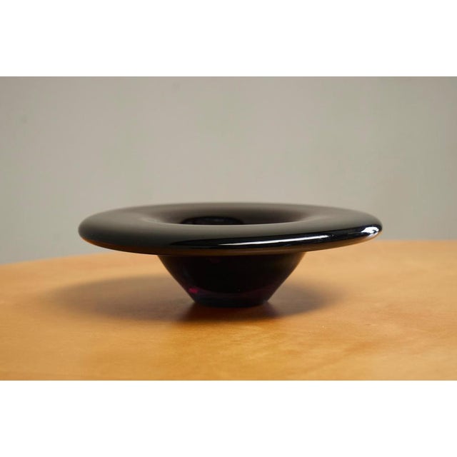 Vintage Art Glass Bowl in Hand Blown Purple Glass by Marinke Van Zandwijk, 2003 For Sale - Image 6 of 11