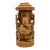 Vintage Hand Carved Sandal Wood Elephant-Headed Hindu God Lord Ganesha Figurine For Sale