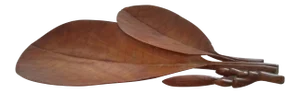 Vintage Balinese Hand Carved Wooden Banana Leaf Dish
