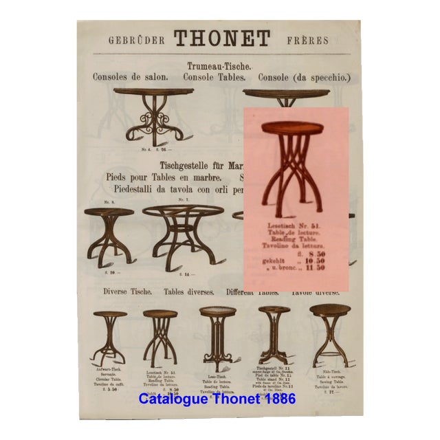 Table with Walnut Top by Michael Thonet for Gebrüder Thonet, 1895 For Sale