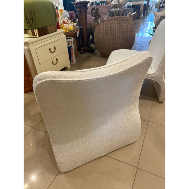 Pair M. Fillmore Harty Sculptural Slipper Wave Chairs for Preview New Boucle For Sale - Image 9 of 12