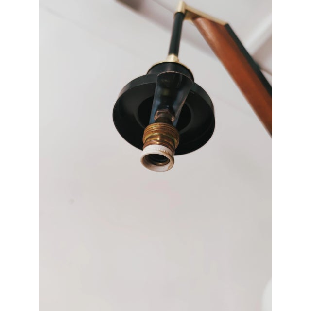 Vintage Brass & Wooden Ceiling Lamp from Stilnovo For Sale - Image 10 of 18