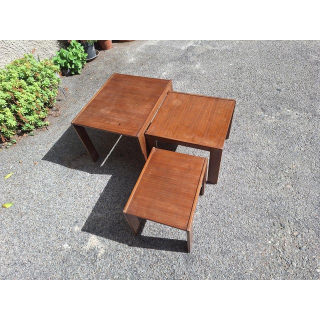 Mid-Century Modern Model 777 Nesting Tables by Afra and Tobia Scarpa for Cassina, 1960s, Set of 3 For Sale - Image 3 of 4